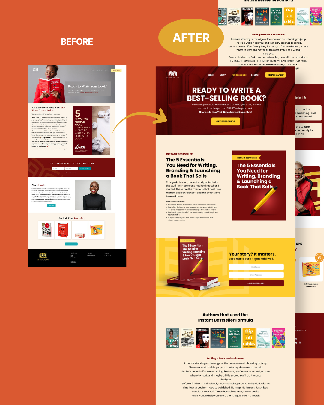 Book Academy before & after